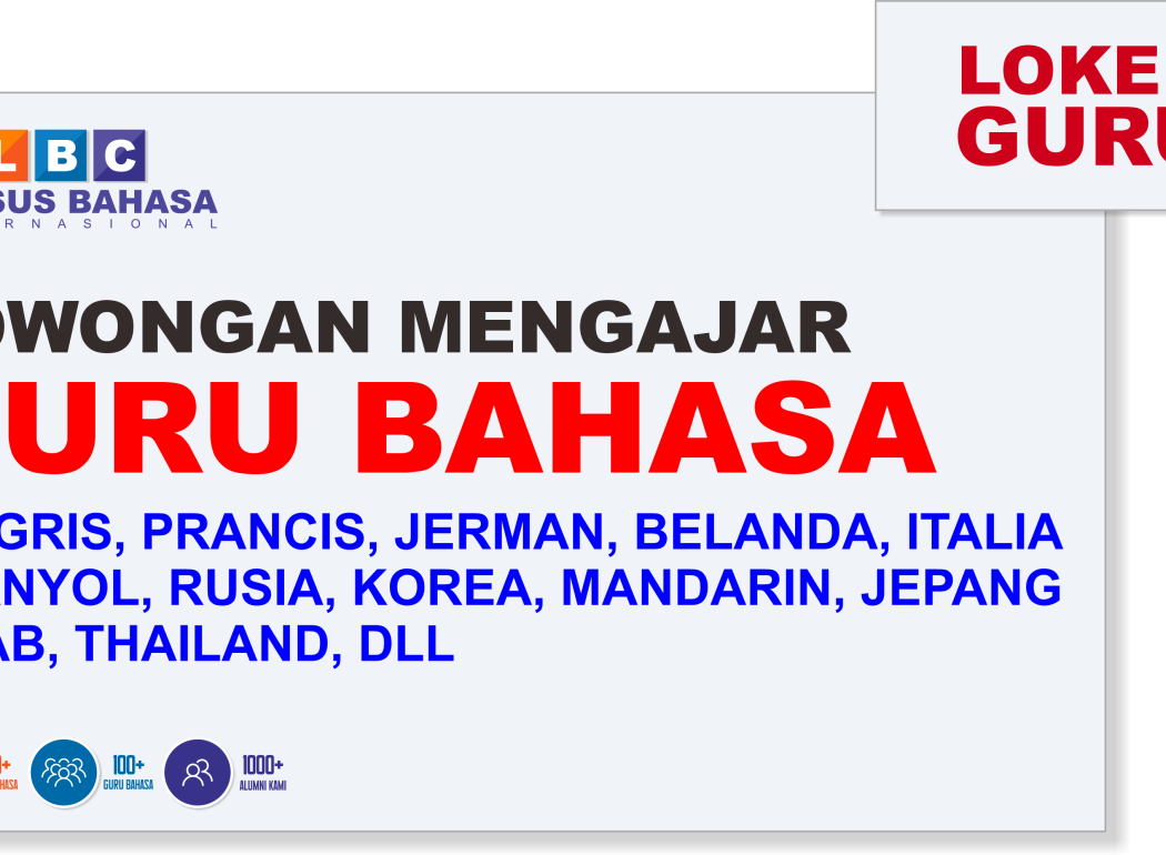 Loker Guru Bahasa di Bandung - Lowongan Mengajar Bahasa Korea Inggris Mandarin Jerman Jepang Arab Spanyol Rusia
